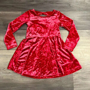Crushed red velvet dress 👗 3t